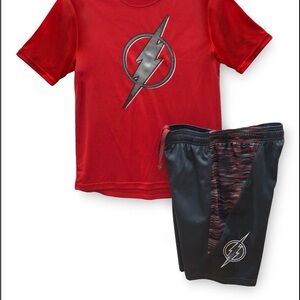 Kids Red and Gray Lightning Bolt Matching Set
